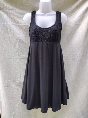 Laundry by Shelli Segal Black Lace Fit Flare Dress Women’s 6 LBD Cocktail Party